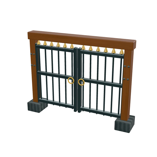 Courtyard Gates Open Close interactive material or prop inspection