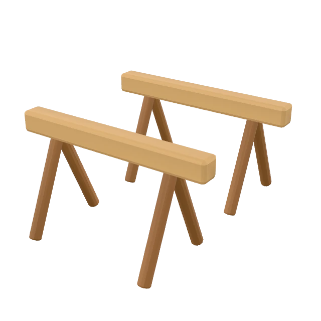 Carpenters Sawhorse Pair interactive 3D model