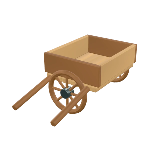 Two Wheeled Handcart interactive 3D model