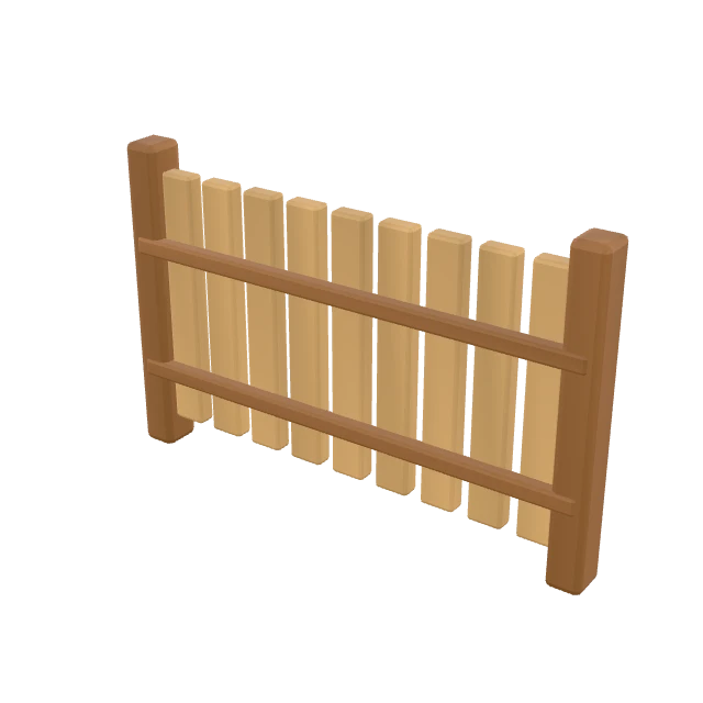 Picket Garden Fence interactive 3D model