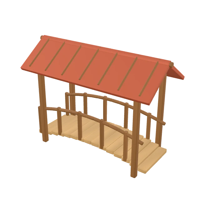 Covered Timber Bridge interactive 3D model