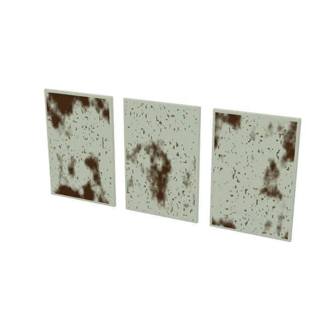 Wet Mud Spatter interactive material or prop inspection