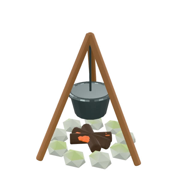 Campfire Cooking Tripod interactive 3D model