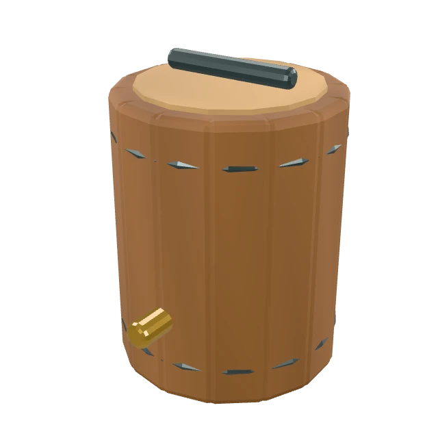 Wooden Water Cask interactive 3D model