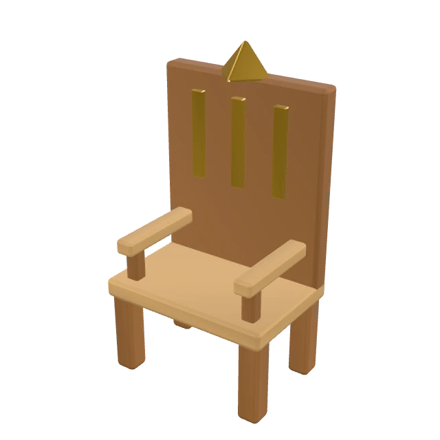 Carved Oak Throne interactive 3D model