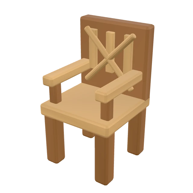 Crossback Timber Chair interactive 3D model