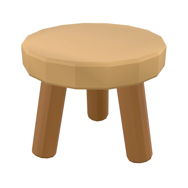 Three Legged Milking Stool interactive 3D model