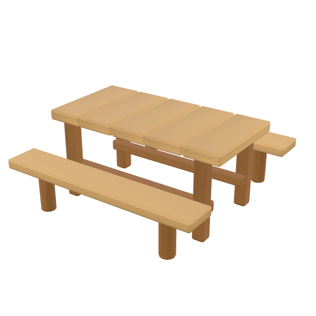 Village Picnic Table interactive 3D model